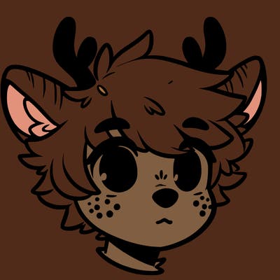 a humanoid deer with soft fluffy ears