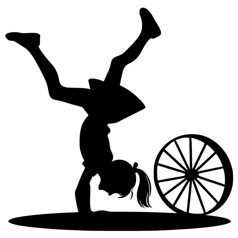 silhouette cartwheel girl