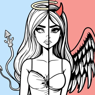 devil vs angel realistic girl