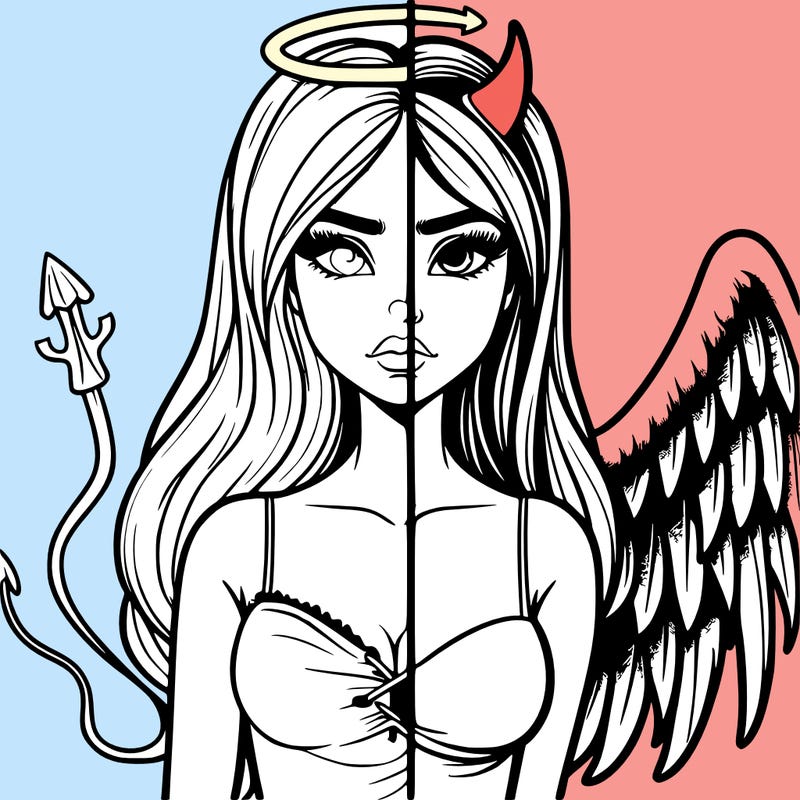 devil vs angel realistic girl