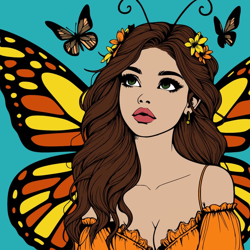 butterfly fairy realistic girl
