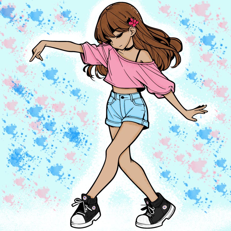 realistic girl danceing