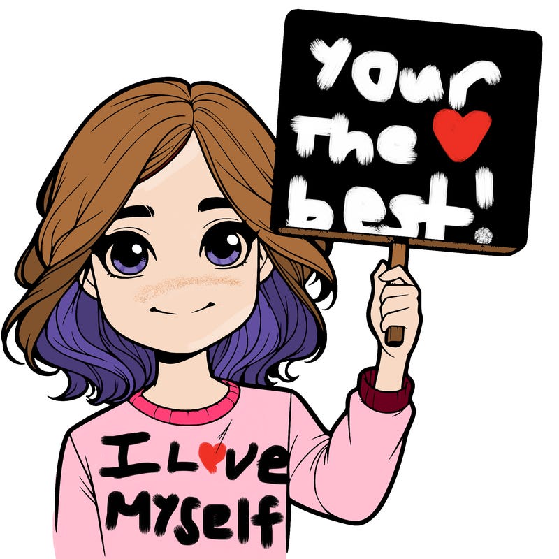 realistic girl holding up a sign