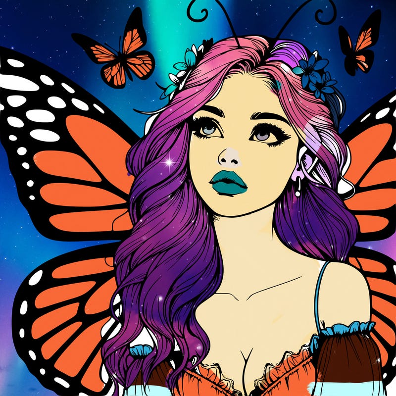 butterfly fairy realistic girl