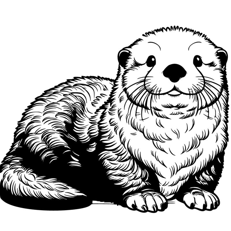 realistic fluffy sea otter