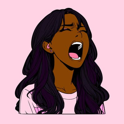 screaming realistic, girl