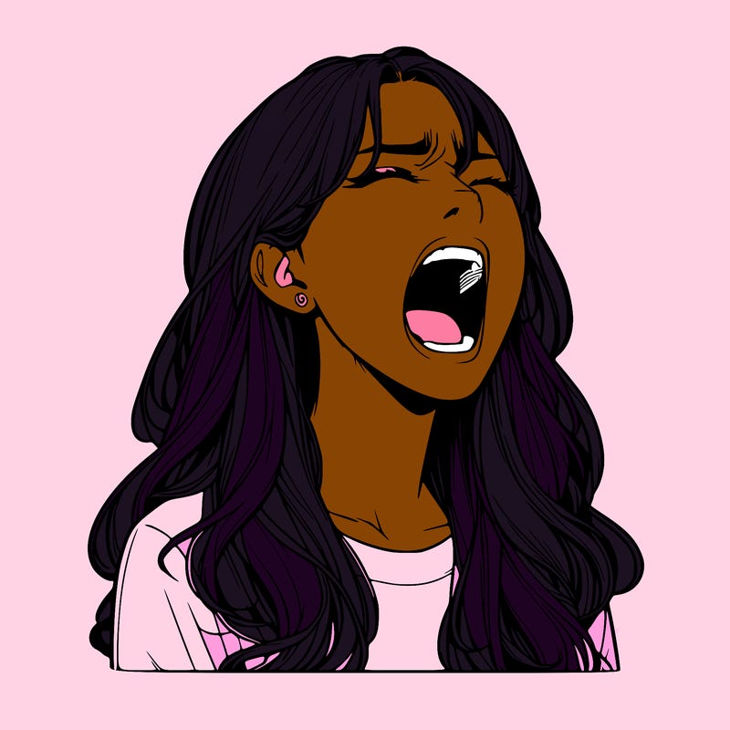 screaming realistic, girl