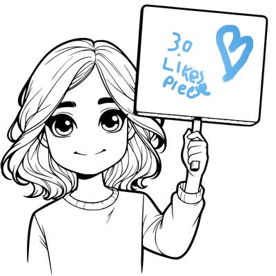 realistic girl holding up a sign