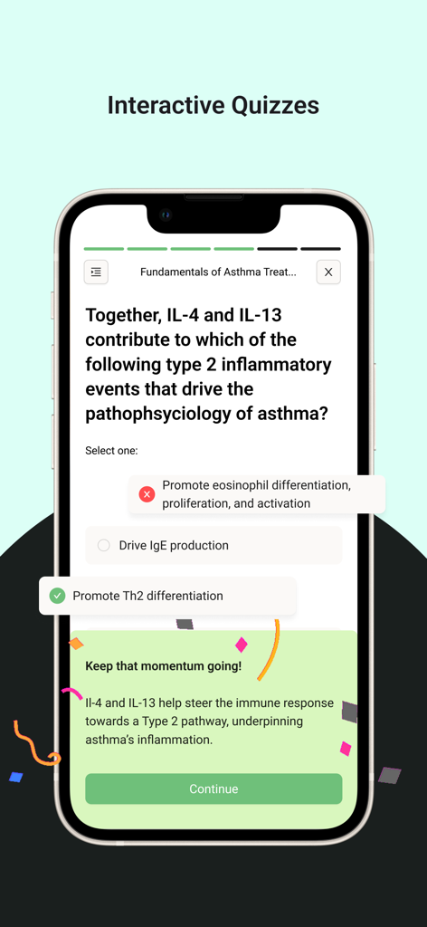 Ethos Systems - Interfaz de la aplicación Ethos Systems que muestra un cuestionario interactivo de microaprendizaje con retroalimentación inmediata.