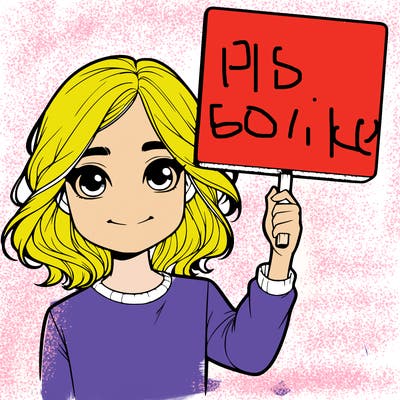 realistic girl holding up a sign