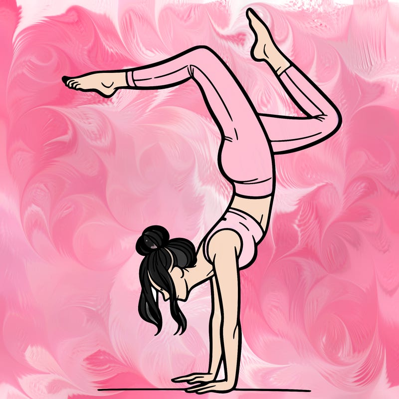 a woman doing a handstand