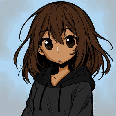 anime girl with hoodie