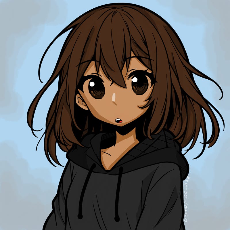 anime girl with hoodie