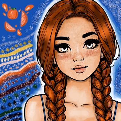 realistic girl with braids