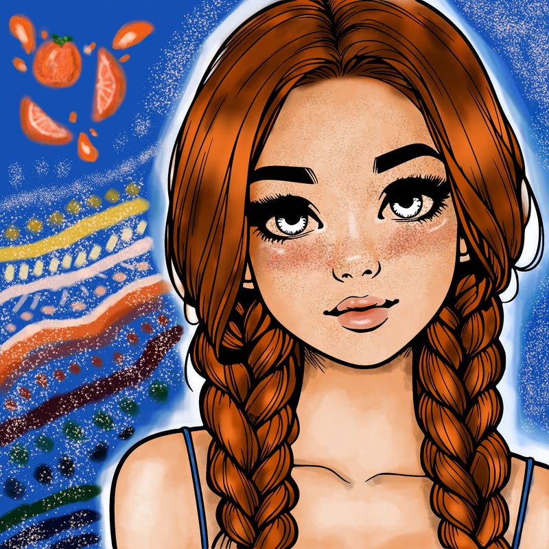 realistic girl with braids