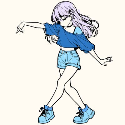 realistic girl danceing