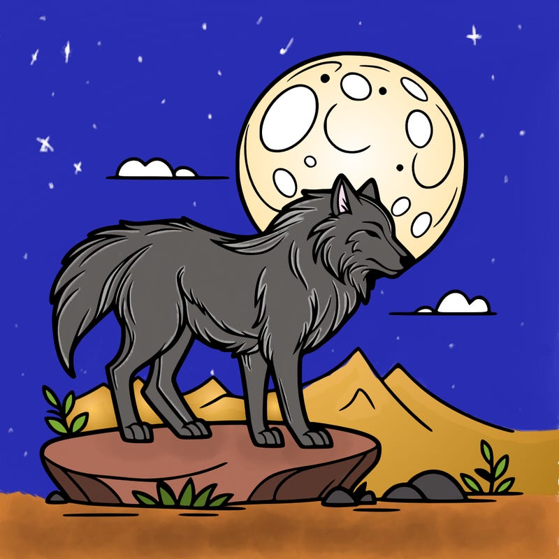 wolf moonlight