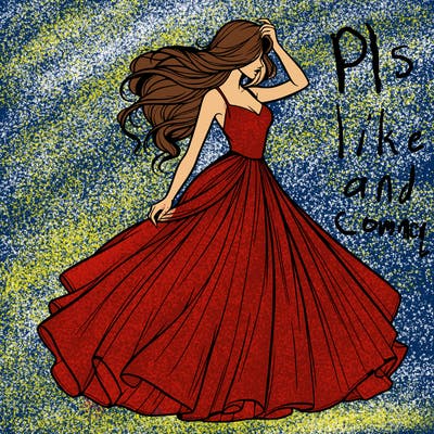 realistic woman with dress flowing in the wind