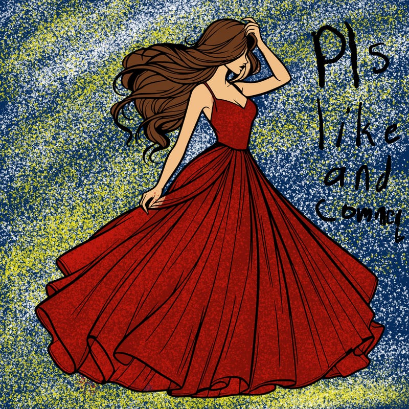 realistic woman with dress flowing in the wind