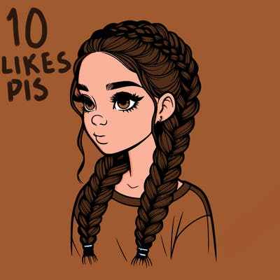 realistic girl with braids