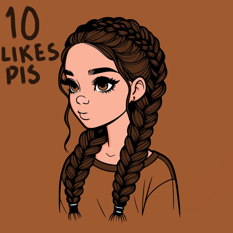 realistic girl with braids
