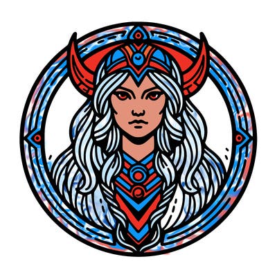 realistic valhalla goddess  symbol