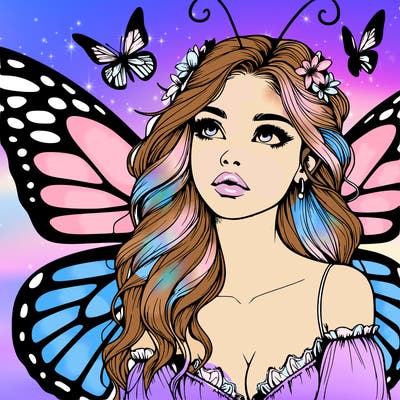 butterfly fairy realistic girl