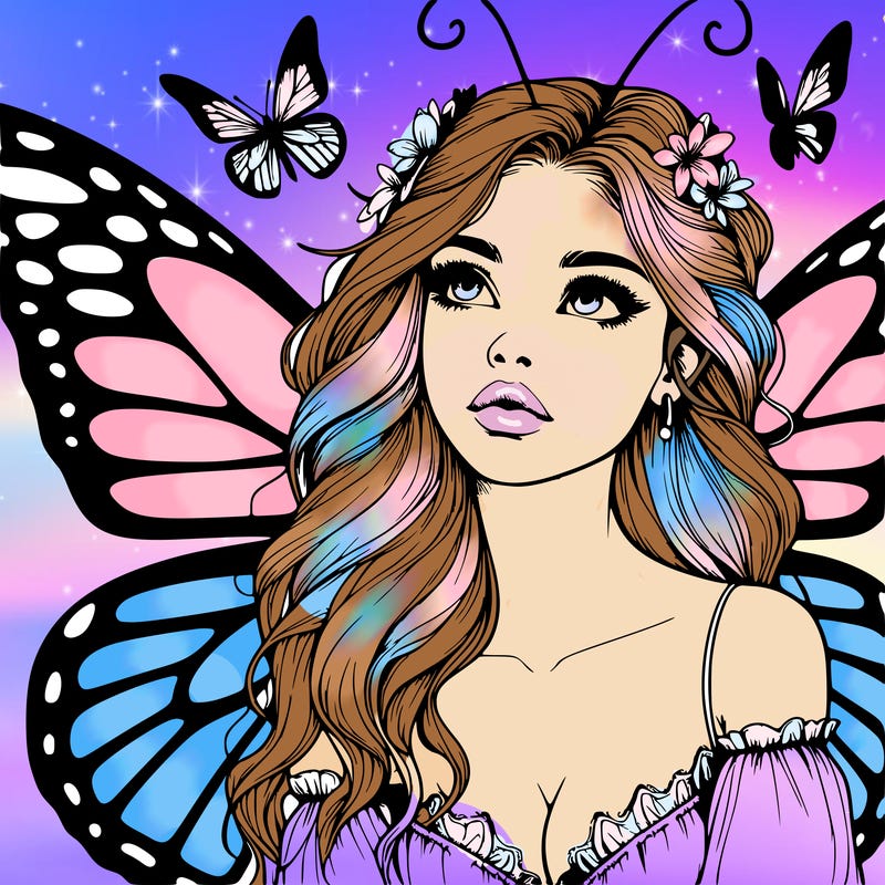 butterfly fairy realistic girl