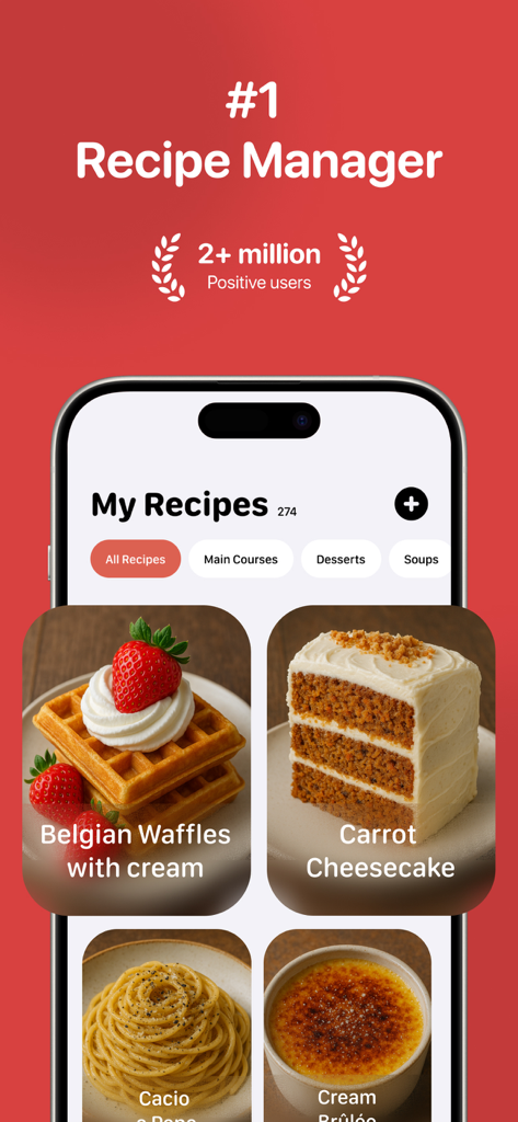 Recipe Saver: Recipes Manager - Recipe Saver app interface showing a curated digital cookbook with organized recipe categories and visual food cards