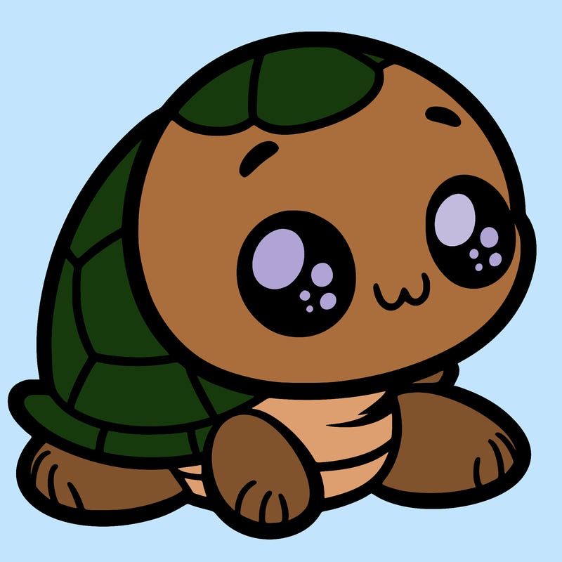 cute little animated turtle