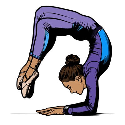 realistic girl doing gymnastics