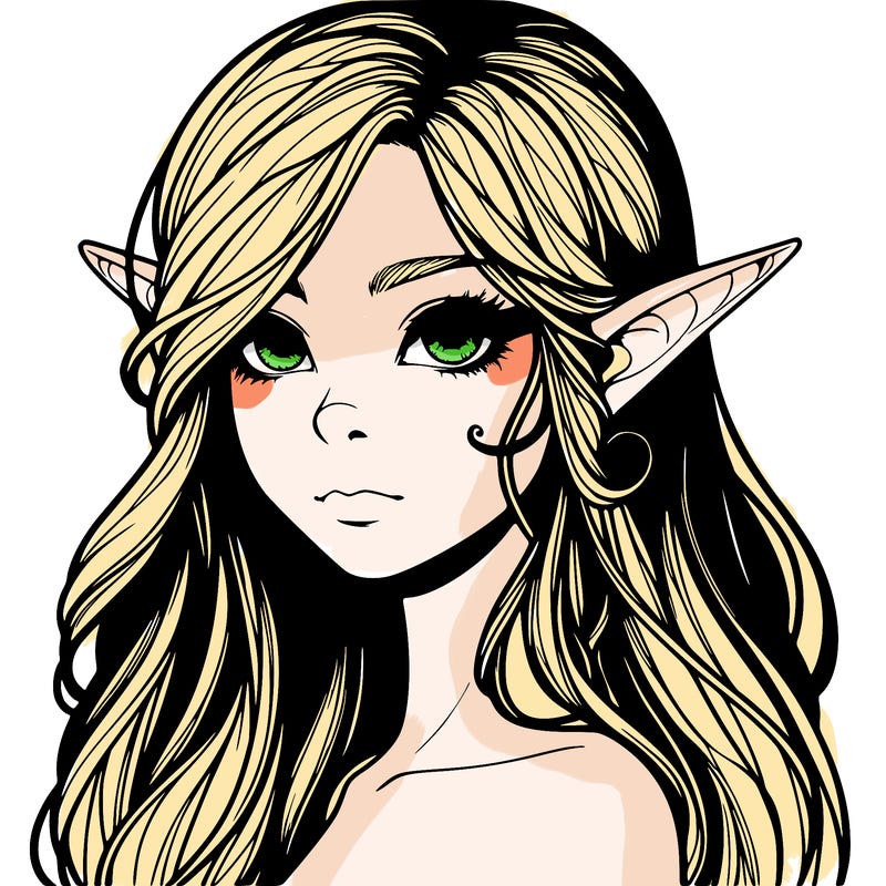 elf girl realistic dark fantasy