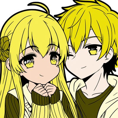 anime girl and boy in love