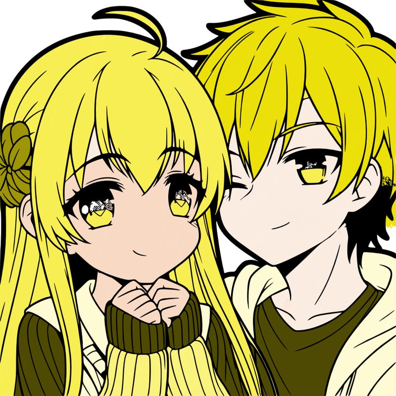 anime girl and boy in love