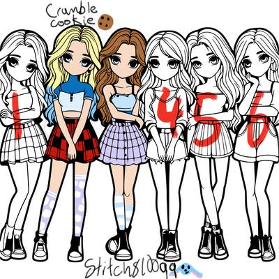 a group of girls realistic