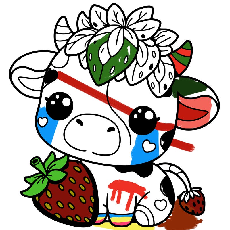 cute strawberry cow