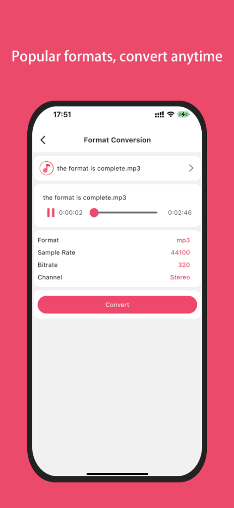 Music Edit Master - Interface de l'application Music Edit Master montrant les fonctions de conversion de format audio pour les fichiers mp3