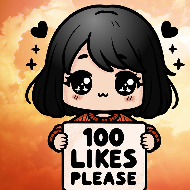 cute girl holding a sign saying 100 likes please