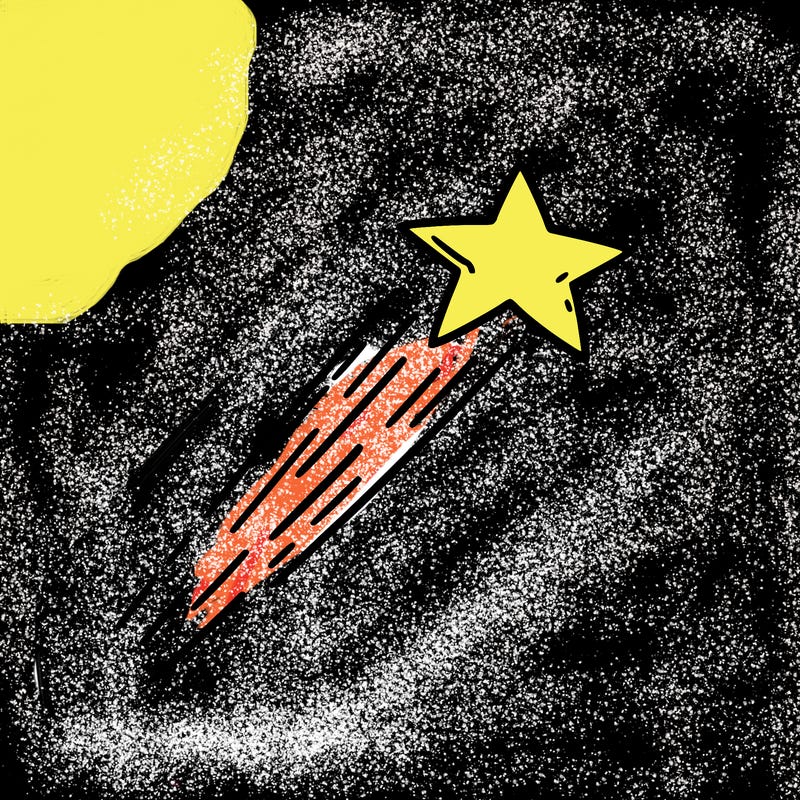 a shooting star in the sky