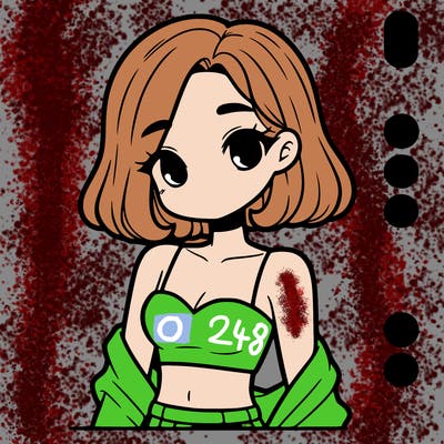 korean girl with shoulder length hair and a crop top