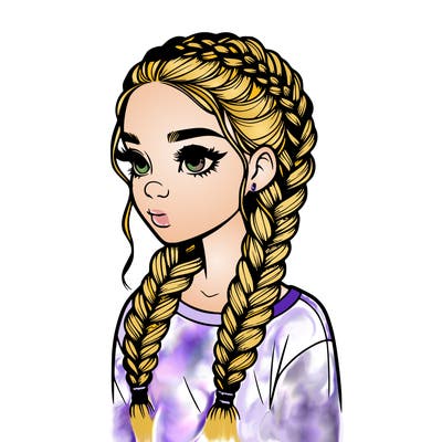 realistic girl with braids