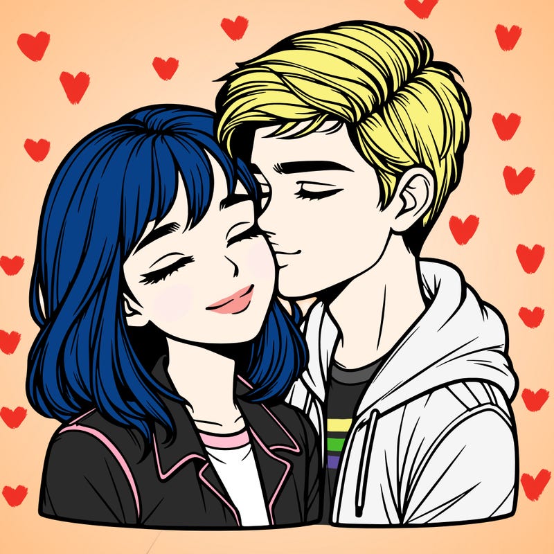 realistic girl and boy  love