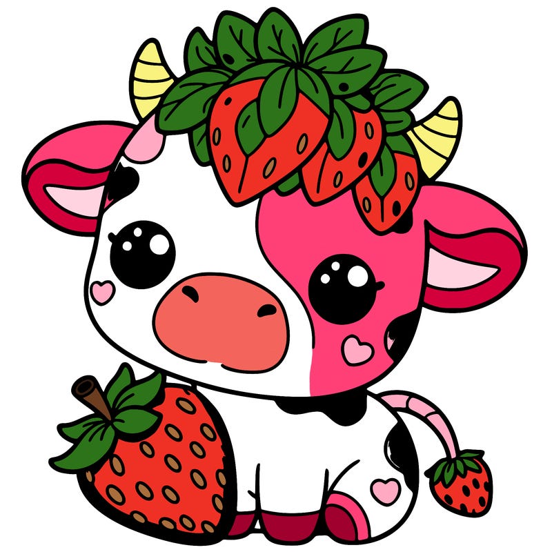 cute strawberry cow