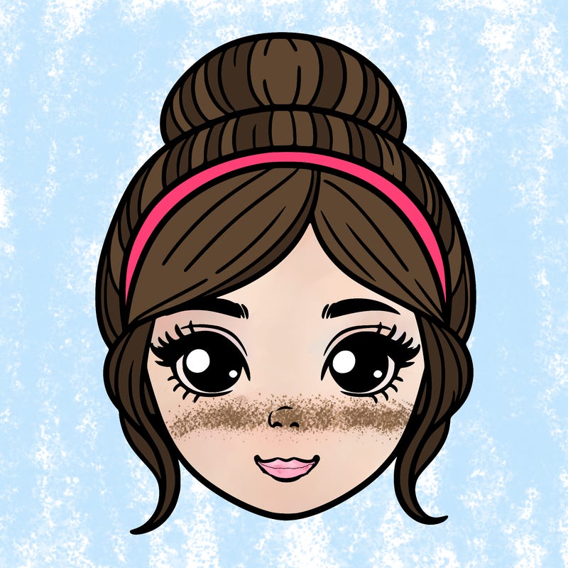 a girls face with a makeup band around her hair