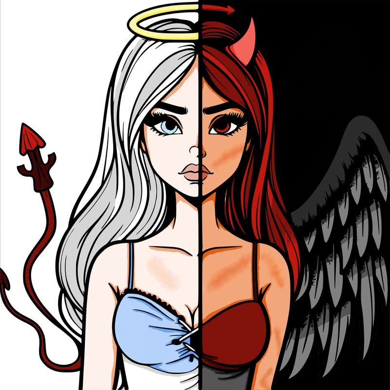 devil vs angel realistic girl