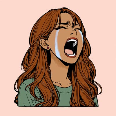 screaming realistic, girl