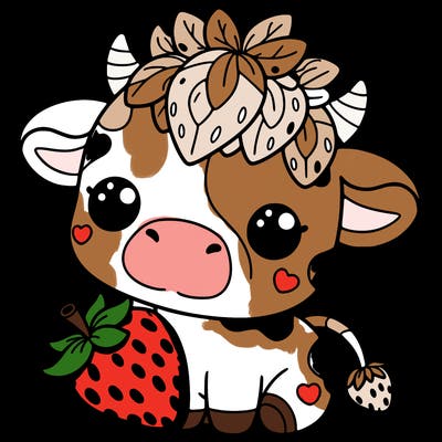 cute strawberry cow