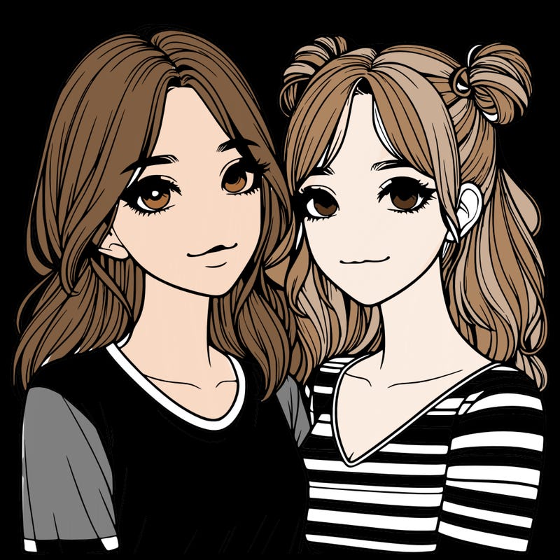 two girls realistic