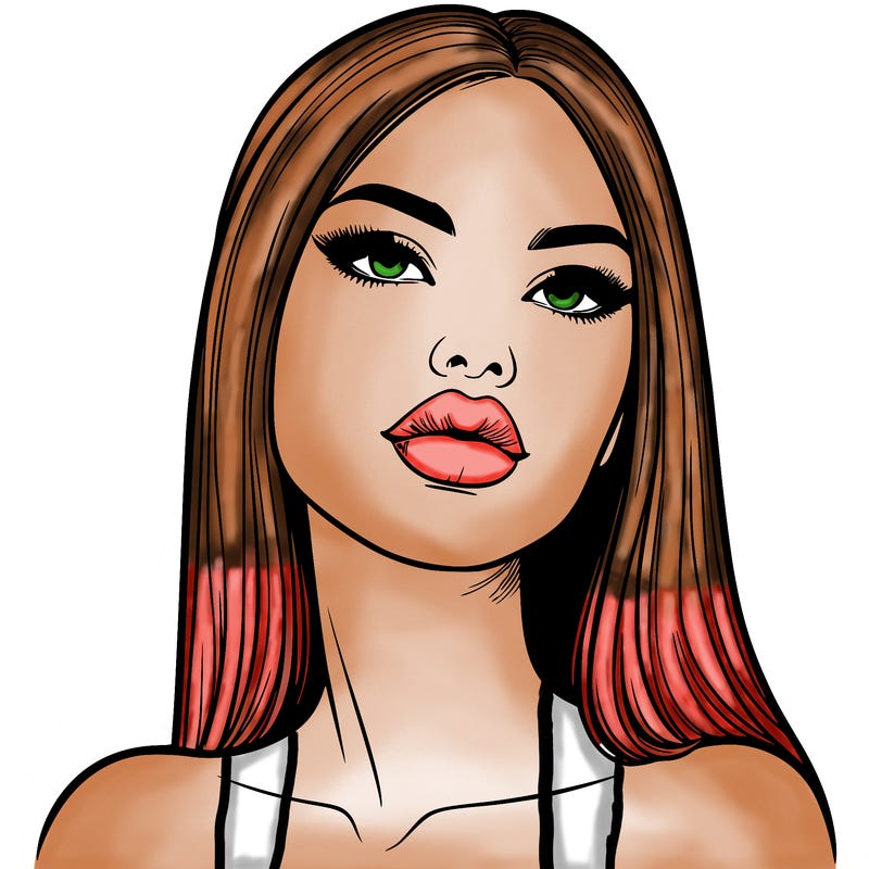 realistic woman with full lips