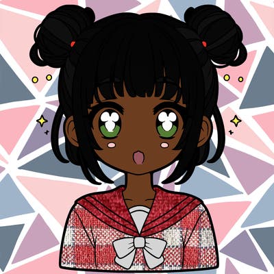 girl with hair in two buns and in anime